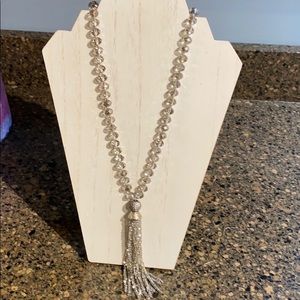 Crystal necklace with tassel